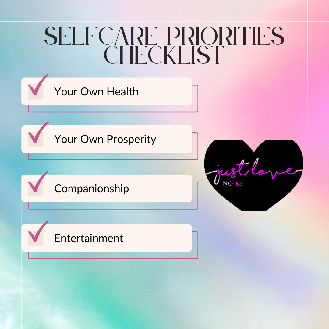 Self-Care Priorities: Personal Health, Finances, Companionship, and Entertainment